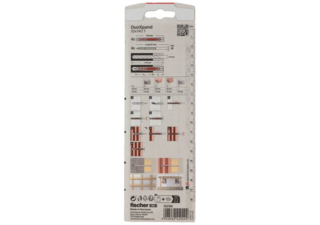 Packaging: "fischer constructieplug DuoXpand 10 x 140 T verzonken kop"