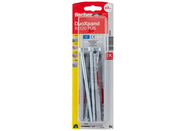 Packaging: "fischer Frame fixing DuoXpand 8 x 120 FUS zinc-plated steel"