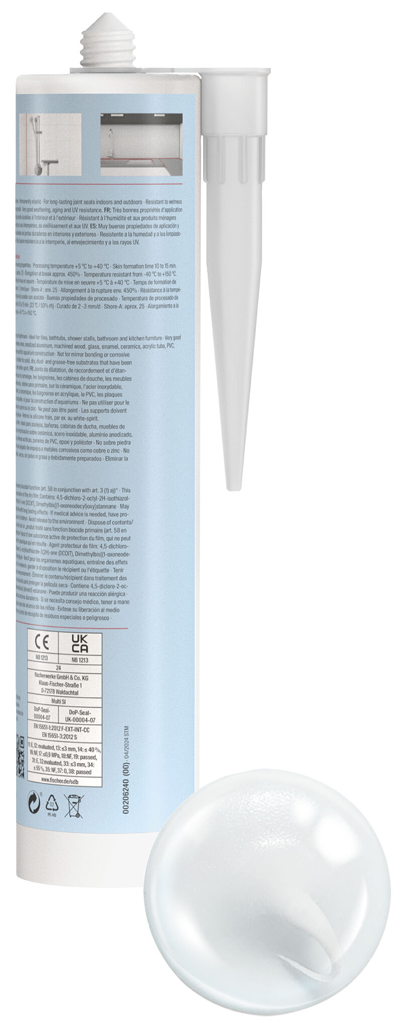 Product Picture: "fischer universal silicone Multi SI weiß 280 ml"