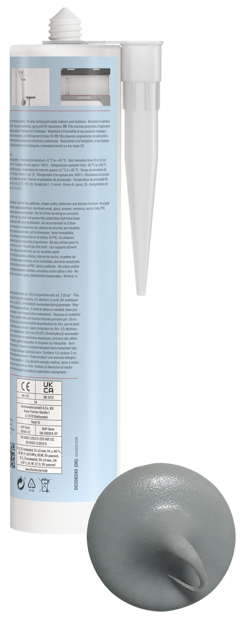 Product Picture: "fischer universal silicone Multi SI grey 280 ml"