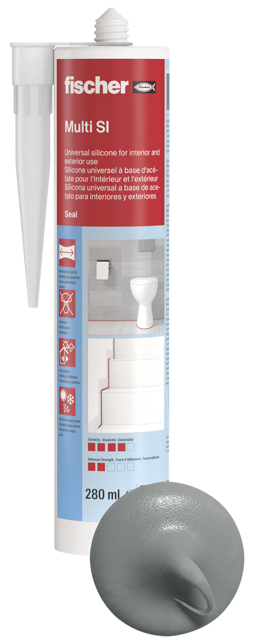 Product Picture: "fischer universal silicone Multi SI grey 280 ml"
