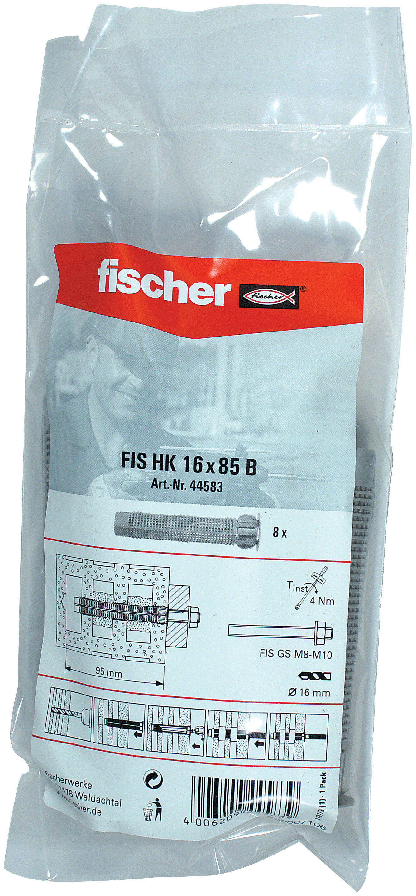 Packaging: "fischer Injection anchor sleeve FIS HK 16 x 85 B bag"