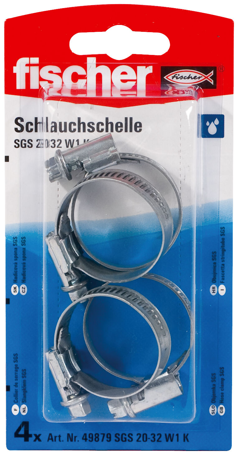 Verpackung: "fischer Schlauchschelle SGS 20 - 32 W2"