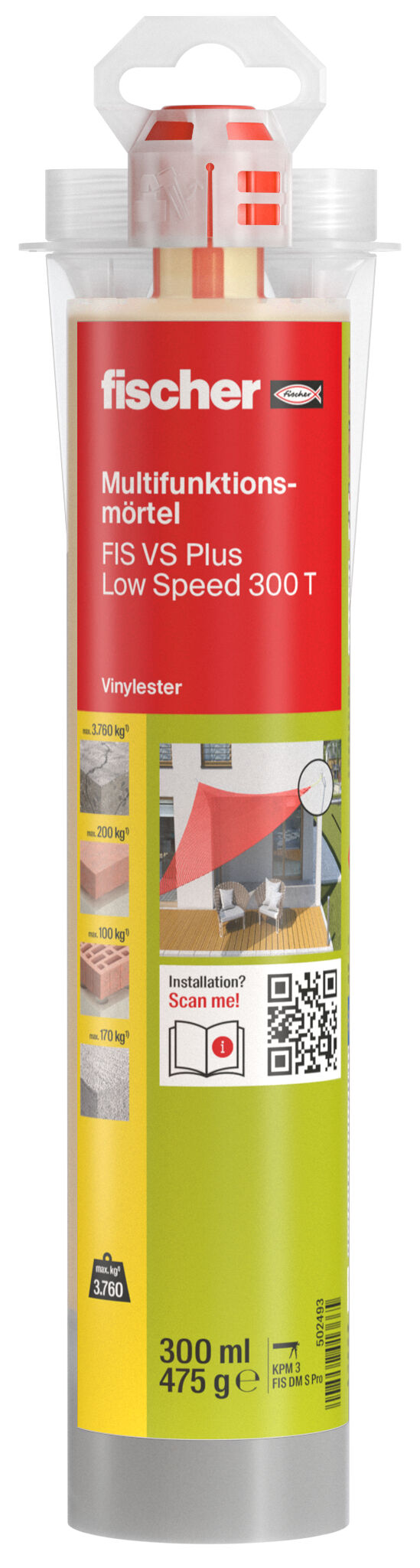 Produktbild: "fischer Multifunktionsmörtel FIS VS Plus Low Speed 300 T"