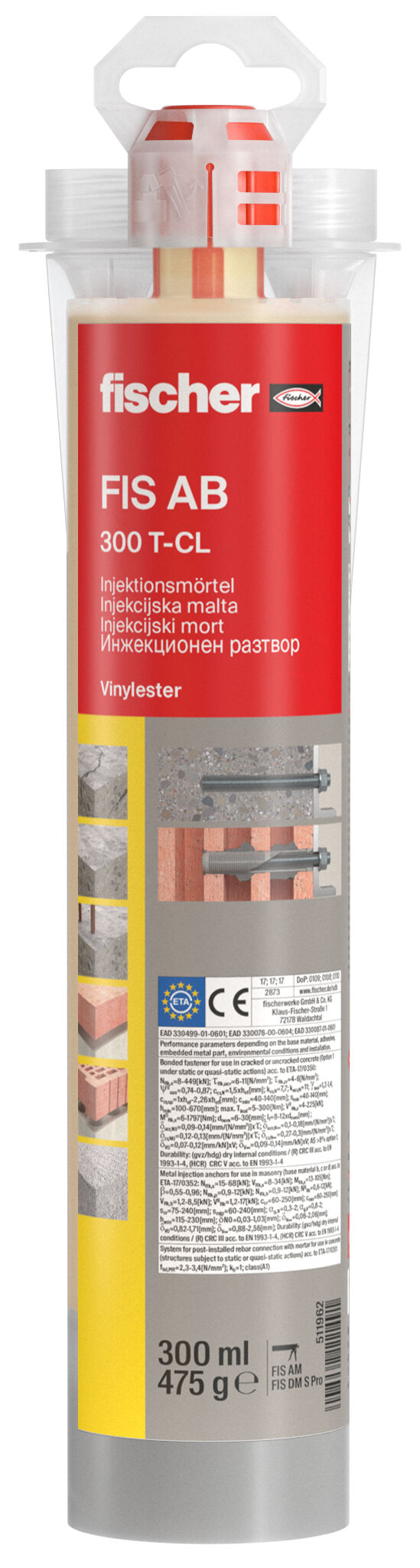 Product Picture: "fischer Injection mortar FIS AB 300 T-CL"