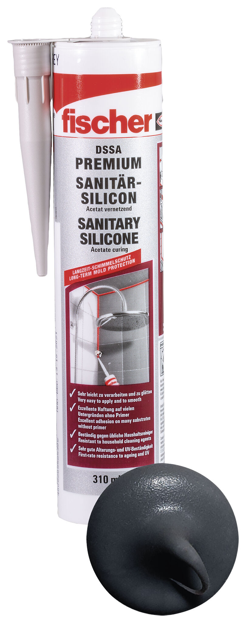 Product Picture: "fischer sanitary silicone DSSA anthracite 310 ml"