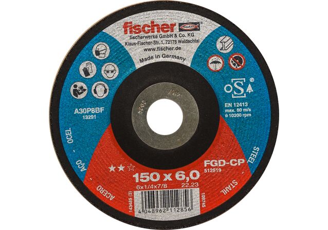 Εικόνα προϊόντος: "fischer FGD-CP 150x6x22,23 Δίσκος λείανσης σιδήρου"