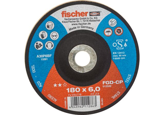 Product Picture: "fischer grinding dis FGD-CP 180 x 6,0 x 22,23 CARBON"