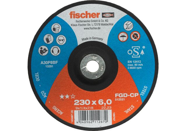 Product Picture: "fischer grinding dis FGD-CP 230 x 6,0 x 22,23 CARBON"