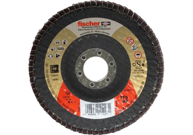 Εικόνα προϊόντος: "fischer FFD-AP 125 K60 Φτερωτός δίσκος λείανσης inox"