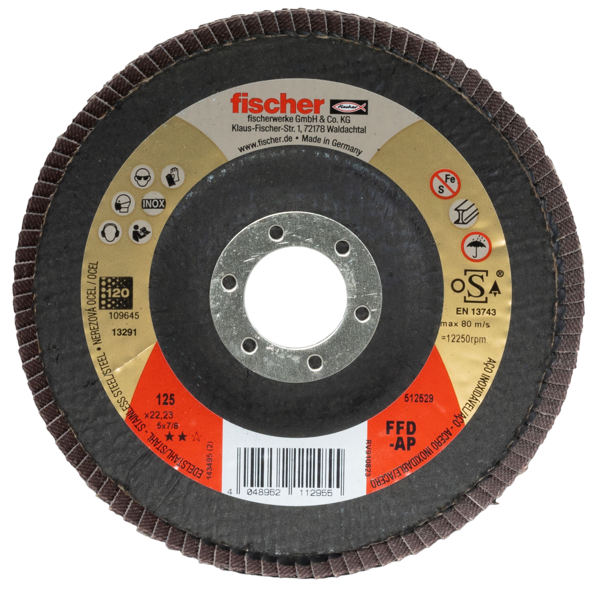 Product Picture: "fischer flap disc FFD-AP 125 K120 inox"