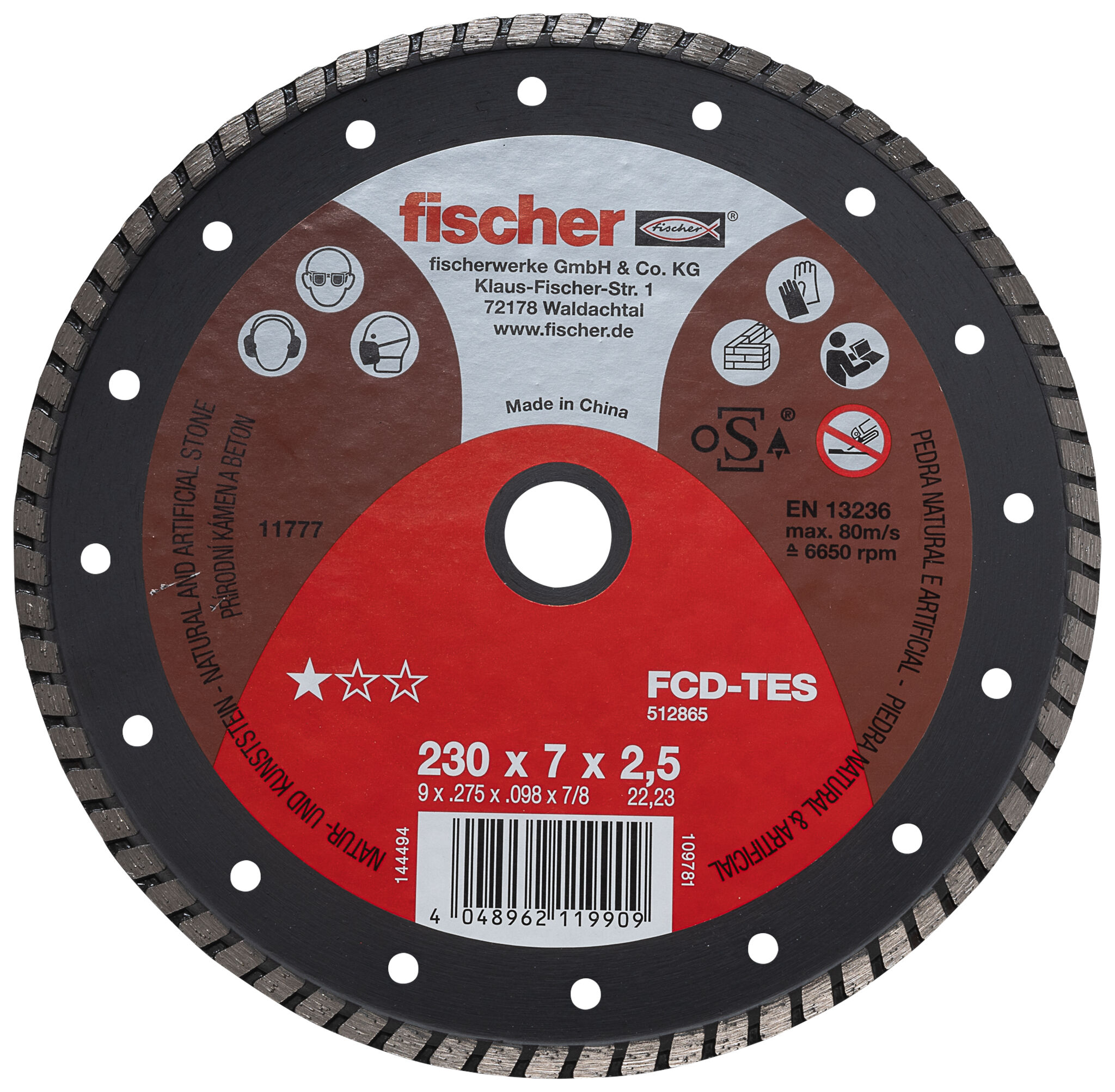 Product Picture: "fischer cutting disc FCD-TES 230 x 2.5 x 22.23 diamond"