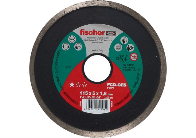 Product Picture: "fischer cutting disc FCD-CES 115 x 1,6 x 22,23 DIA"