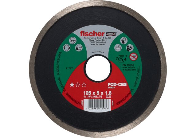 Εικόνα προϊόντος: "fischer FCD-CES 125x1,6x22,23 Διαμαντόδισκος"