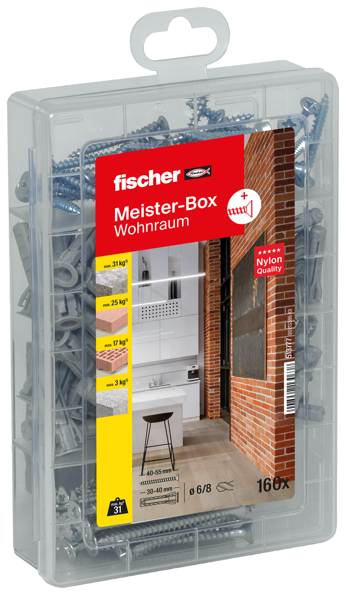Produktbild: "fischer Meister-Box Wohnraum + Schrauben (160 Teile)"