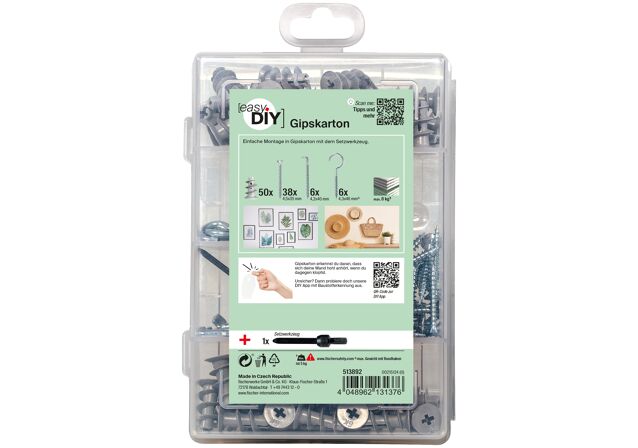 Verpackung: "fischer EasyDIY Box Gipskarton (101 Teile)"