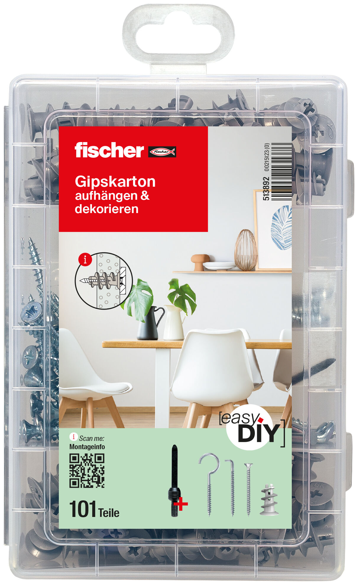 Verpackung: "fischer EasyDIY Box Gipskarton (101 Teile)"