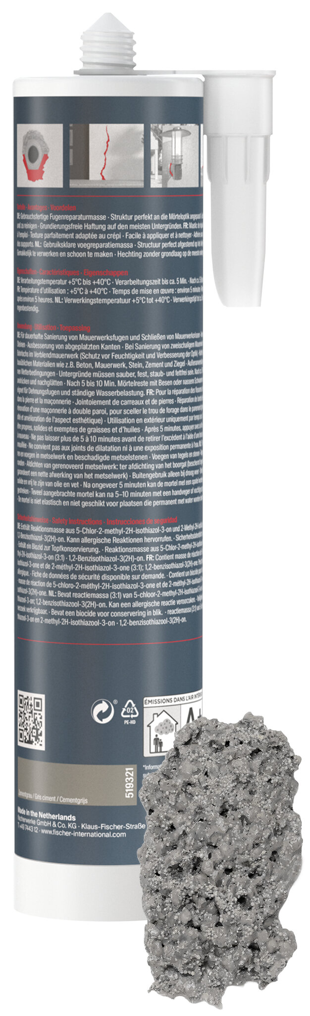 Product Picture: "fischer Repair AC (DEC) cementgrijs"
