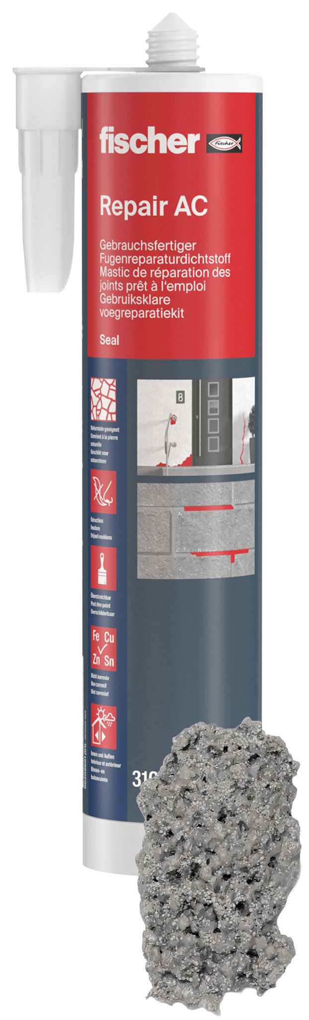 Product Picture: "fischer Repair AC (DEC) cementgrijs"