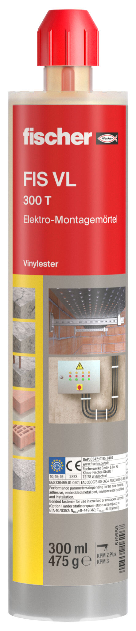 Produktbild: "fischer Elektro-Montagemörtel FIS VL 300 T"