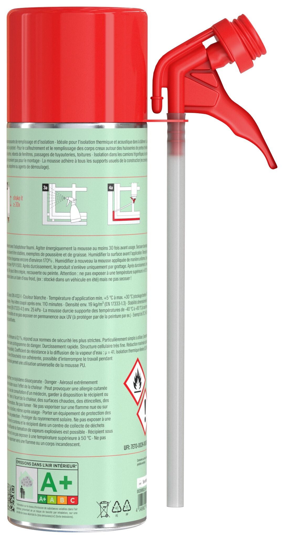 Product Picture: "Mousse polyuréthane PU EVO 400 B2 - sans MDI 400ml / Boite de 12"
