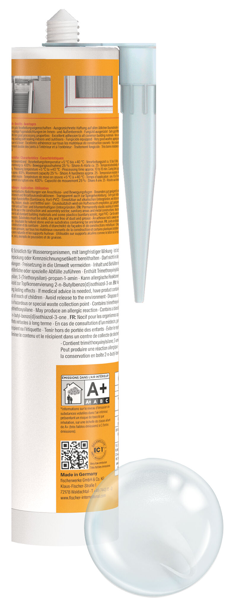 Product Picture: "fischer construction silicone Construction Pro SI (DBSA) transparent 310 ml"