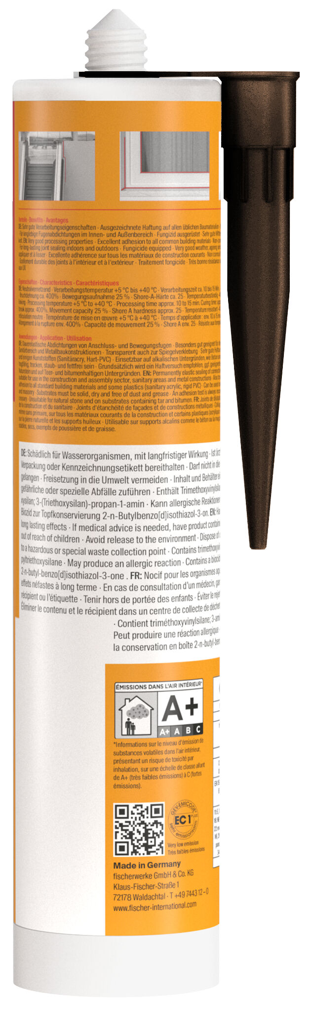 Packaging: "fischer construction silicone Construction Pro SI (DBSA) brown 310 ml"