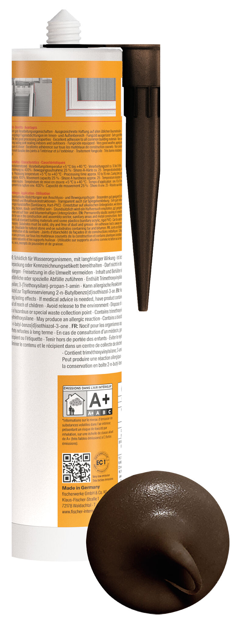 Product Picture: "fischer construction silicone Construction Pro SI (DBSA) brown 310 ml"