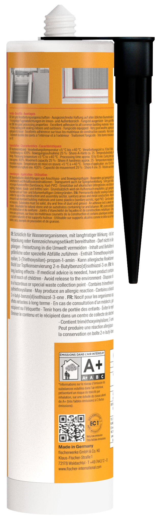 Packaging: "fischer DBSA SW Σιλικόνη ουδέτερη γενικής χρήσης Μαύρη"