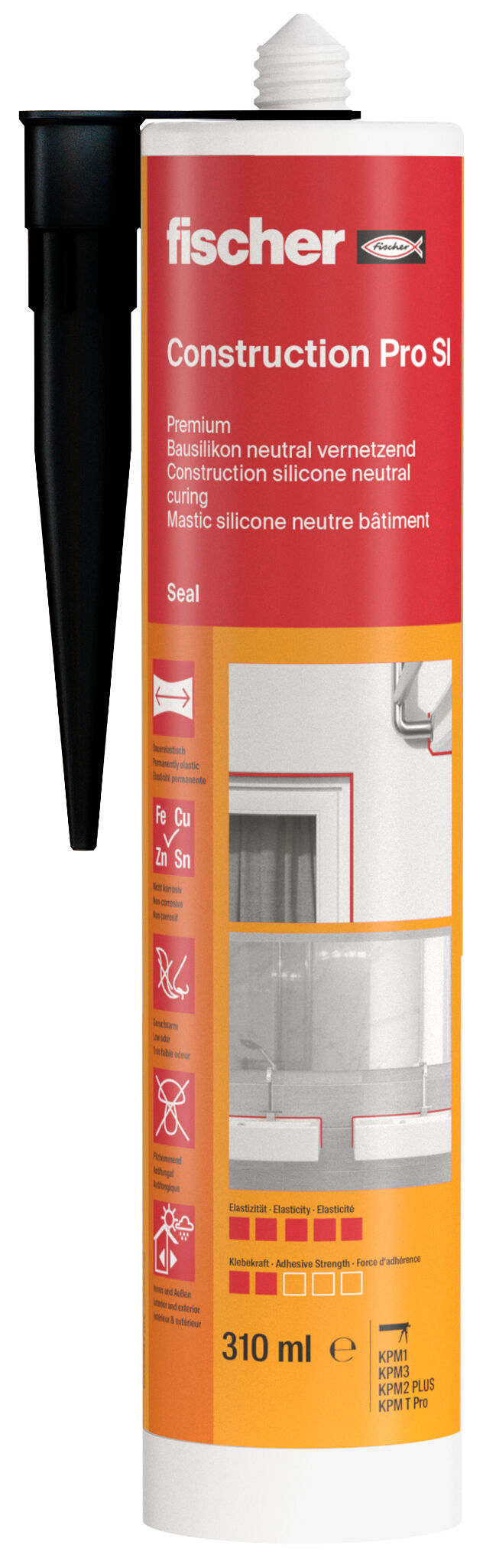 Packaging: "fischer DBSA SW Σιλικόνη ουδέτερη γενικής χρήσης Μαύρη"