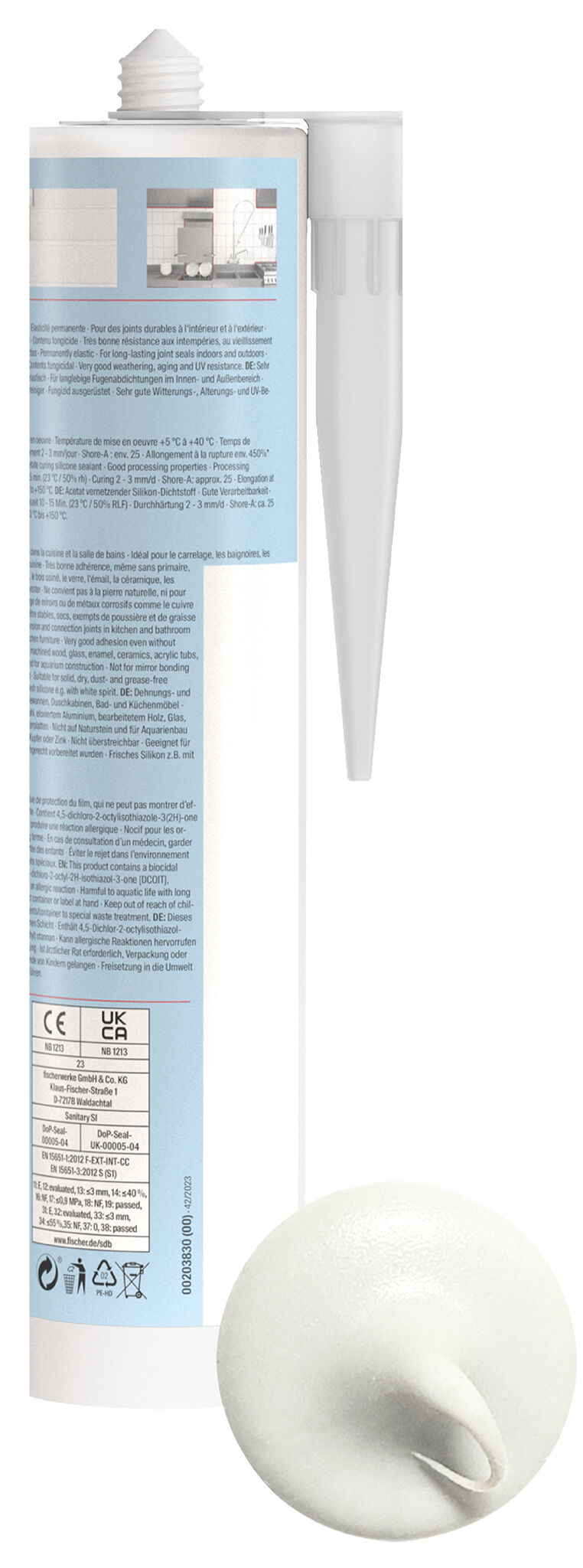 Product Picture: "fischer sanitary silicone Sanitary Pro SI (DSSA) white 310 ml"