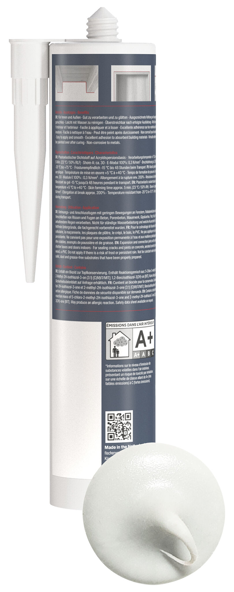 Product Picture: "fischer universal acrylic sealant Multi AC white 310 ml"