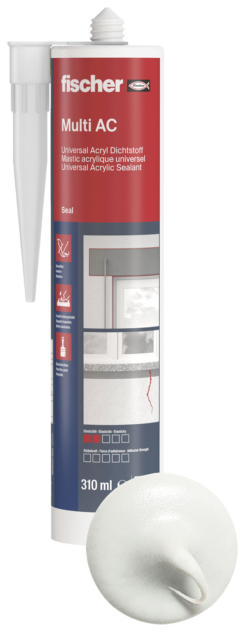 Product Picture: "fischer universal acrylic sealant Multi AC white 310 ml"