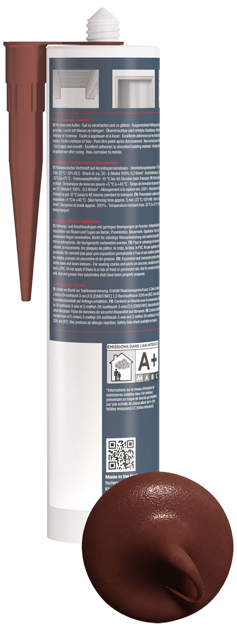 Produktbild: "fischer Universal Acryl Dichtstoff Multi AC braun 310 ml"