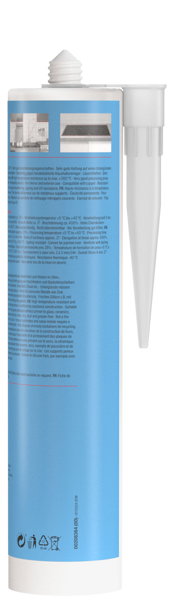 Packaging: "fischer high temperature silicone High Temp SI red 310 ml"