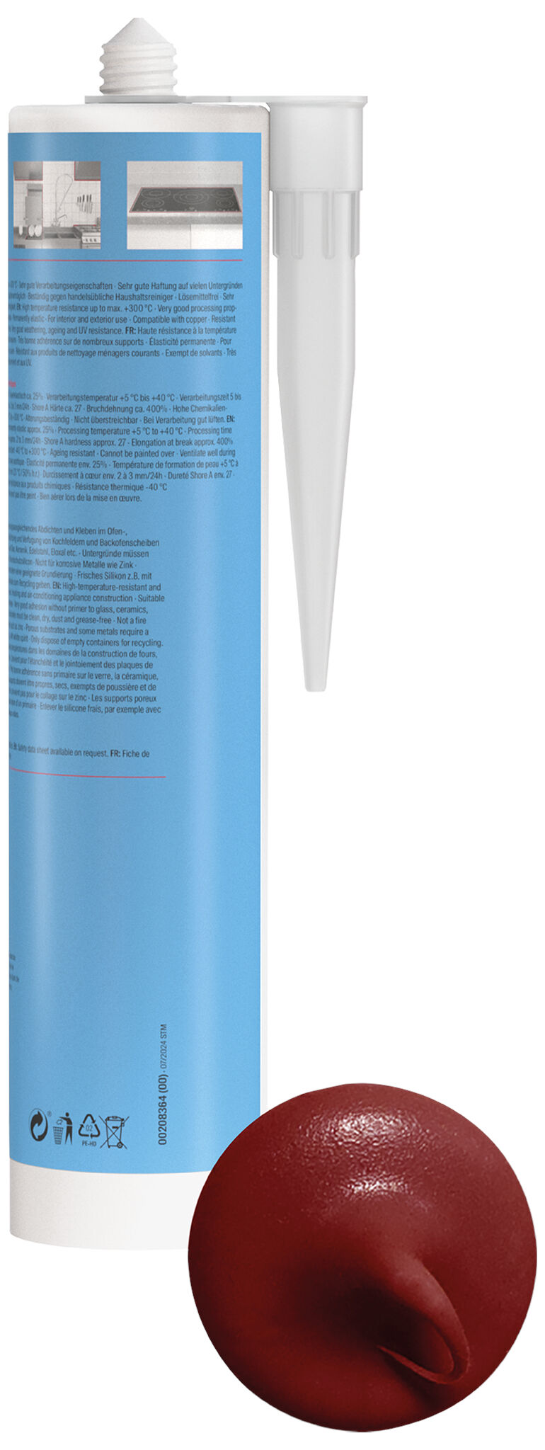 Product Picture: "fischer high temperature silicone High Temp SI red 310 ml"