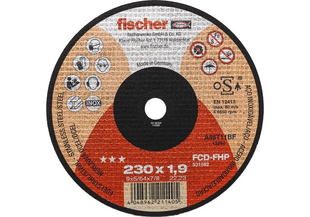 Εικόνα προϊόντος: "fischer FCD-FHP 230x1,9x22,23 Δίσκος κοπής inox ***"