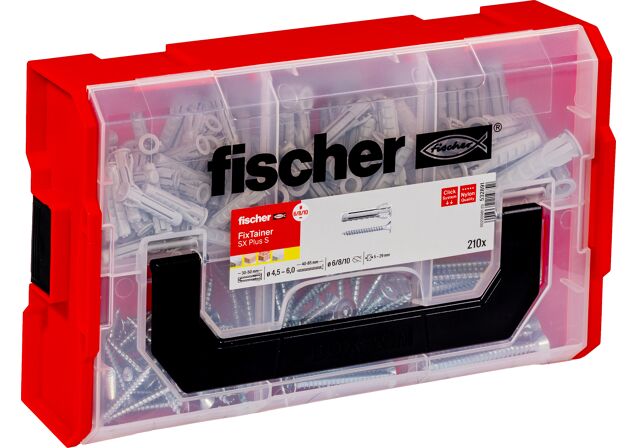 Obrázek výrobku: "fischer FixTainer - Hmoždinky SX včetně vrutů"