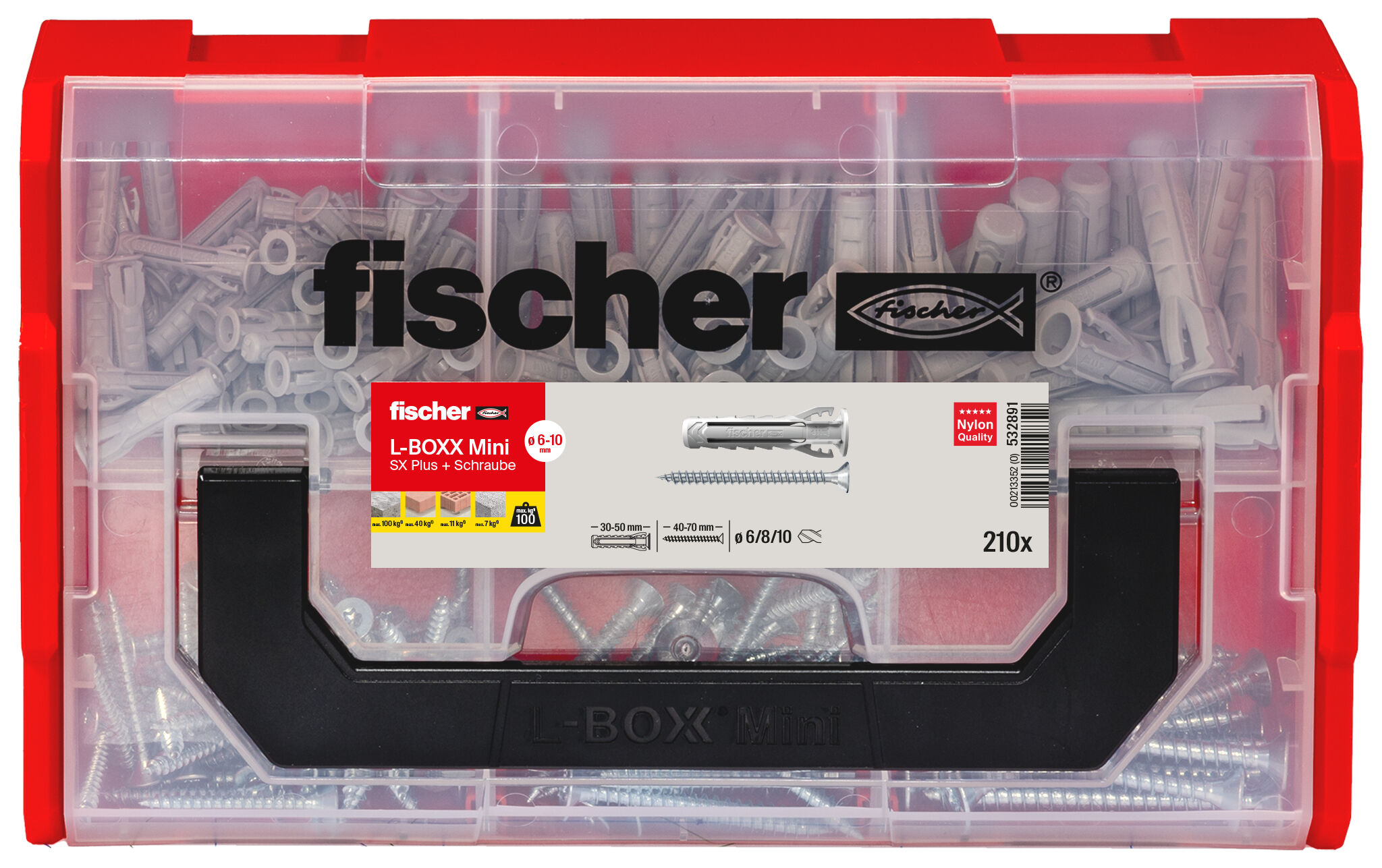 Packaging: "fischer L-BOXX mini SX Plus + Schraube (210)"