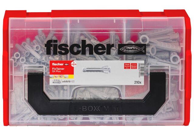 Packaging: "fischer FixTainer - SX-plug-Box"