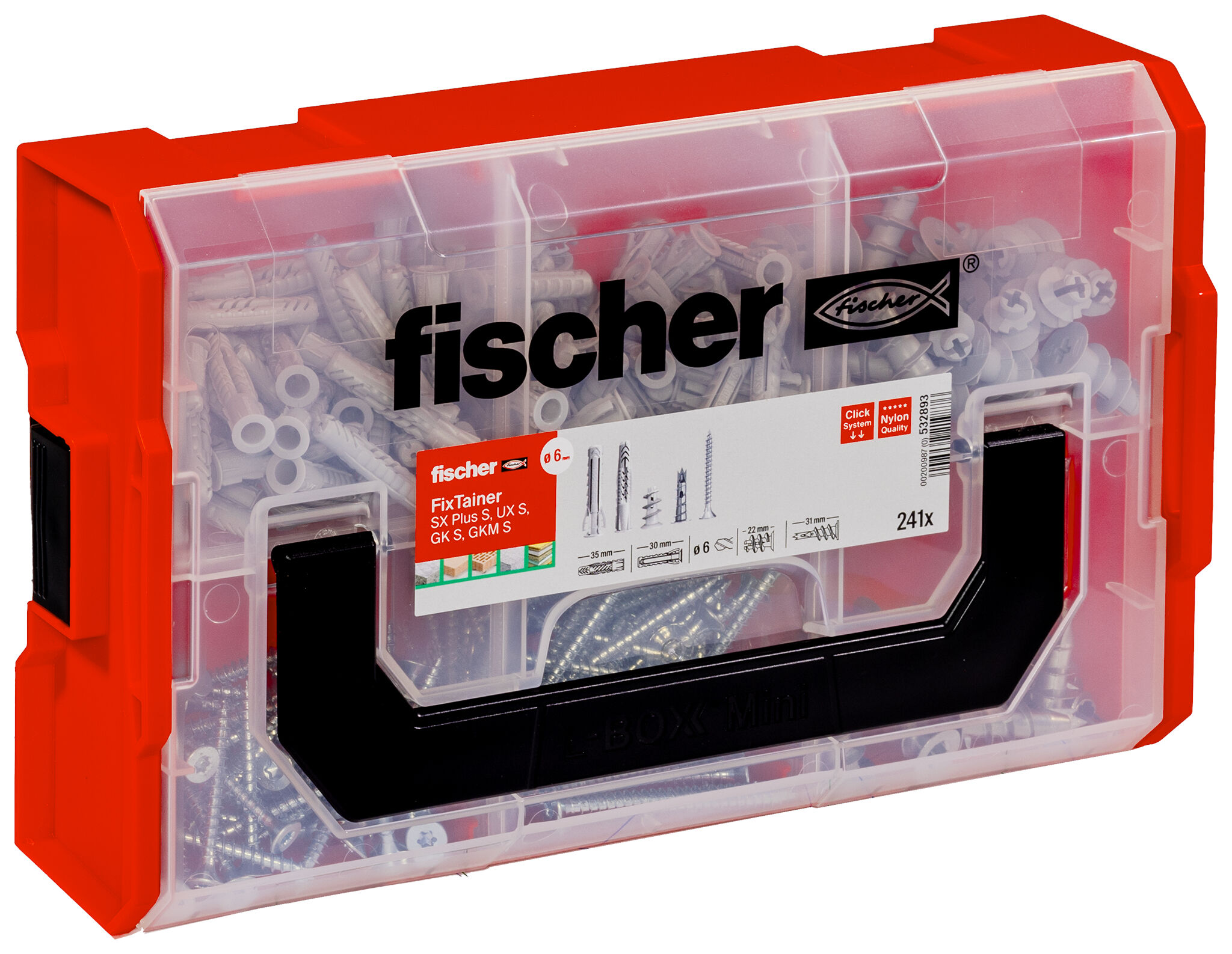 Product Picture: "fischer FixTainer UX, SX Plus, GKM + screws"