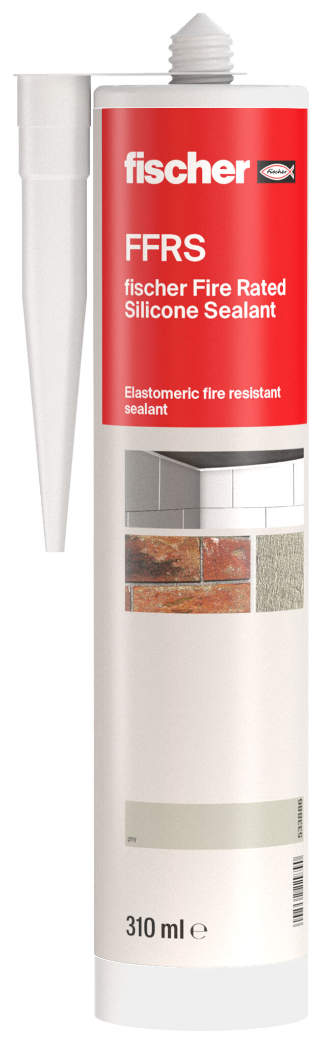 Product Picture: "fischer Fire Rated Silicone Sealant FFRS grey 310 ml"
