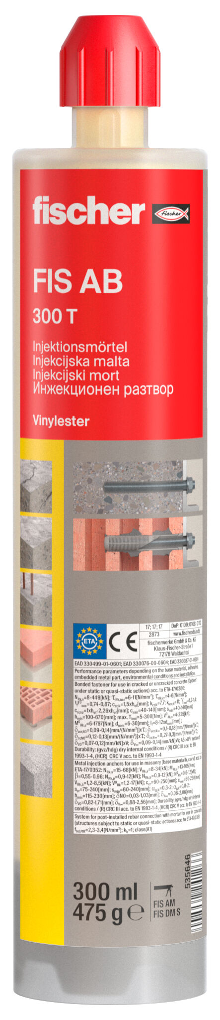 Product Picture: "fischer Injection mortar FIS AB 300T"