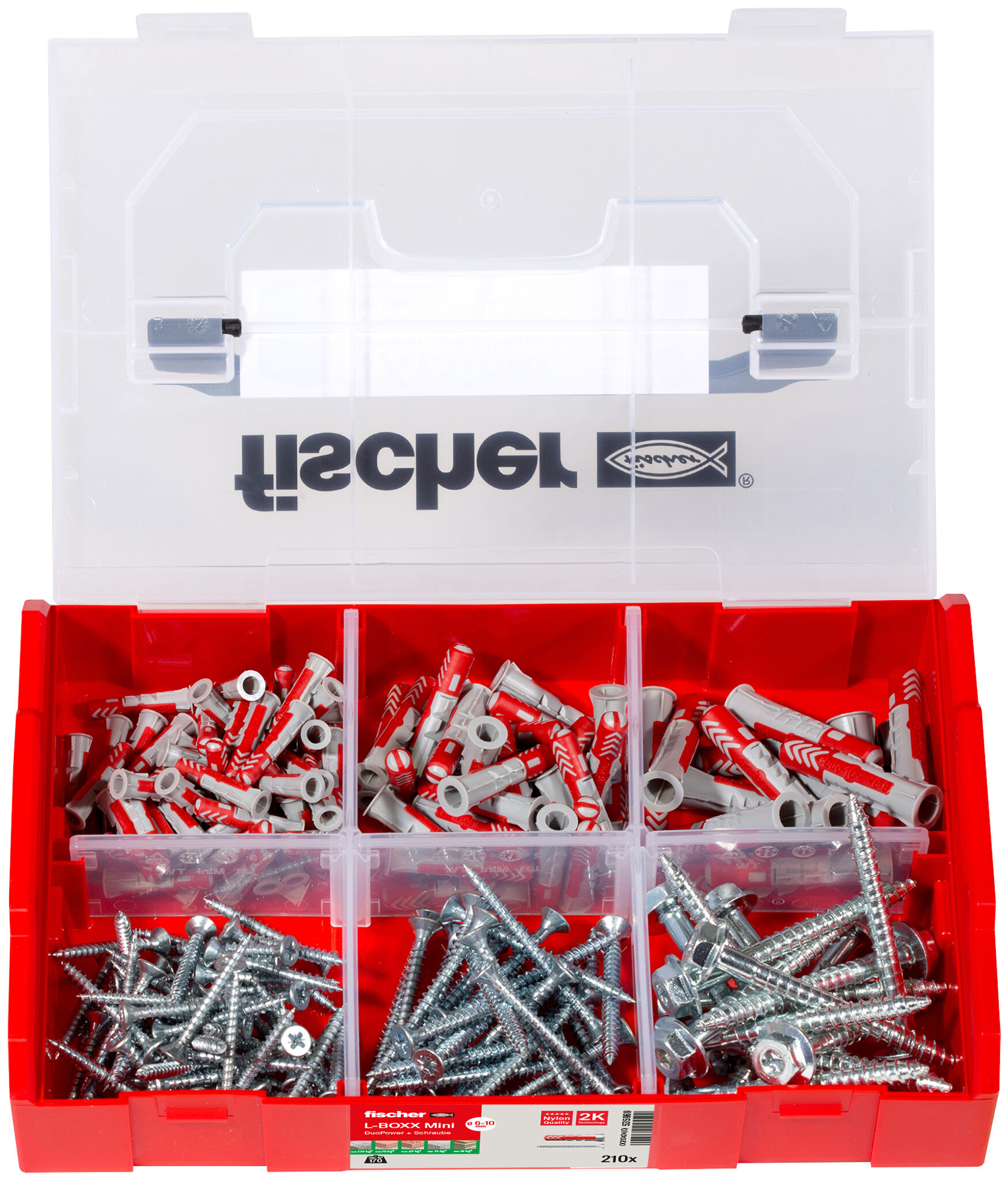 Produktbild: "fischer L-BOXX mini DuoPower + Schraube (210 Teile)"