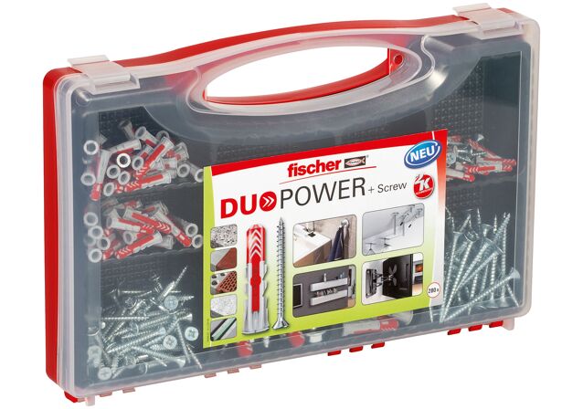 Packaging: "fischer Red-Box DuoPower + vis"