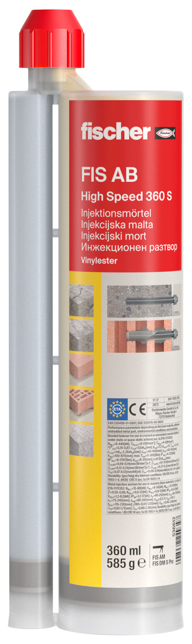 Produktbild: "fischer Injektionsmörtel FIS AB High Speed 360 S"