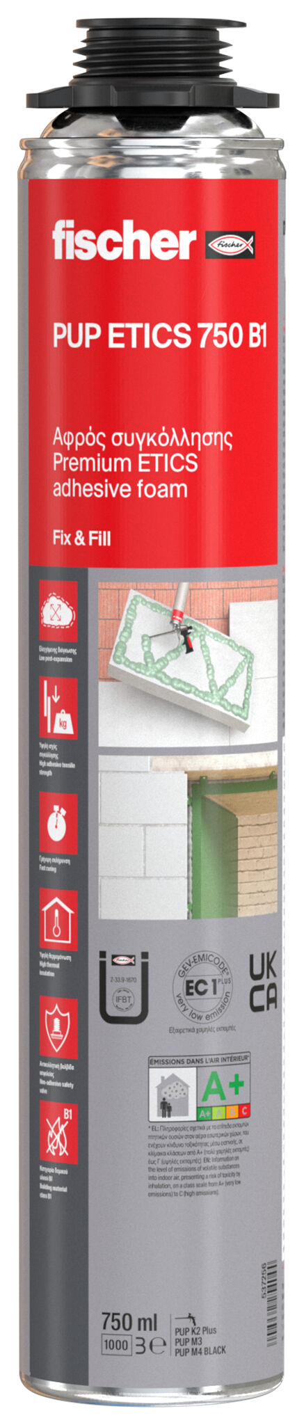 Product Category Picture: "Αφρός πολυουρεθάνης συγκόλλησης πλακών θερμοπρόσοψης PUP ETICS 750 B1"