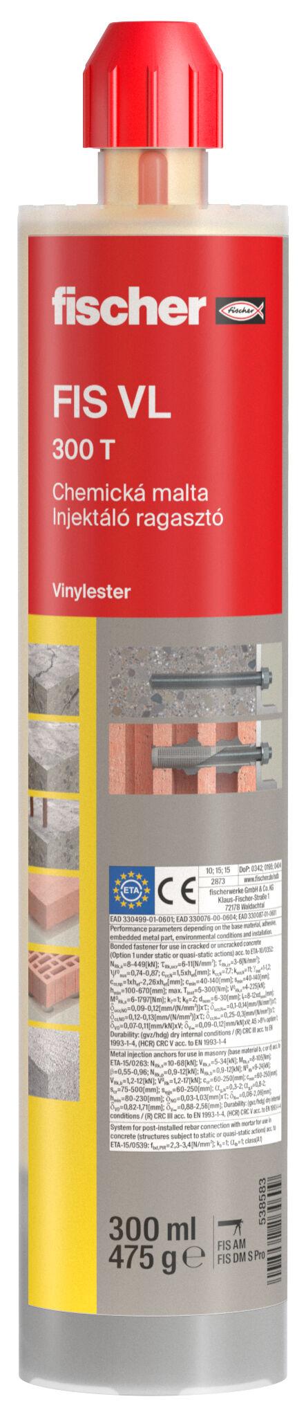 Product Picture: "Chemická injektážna malta FIS VL 300 T"