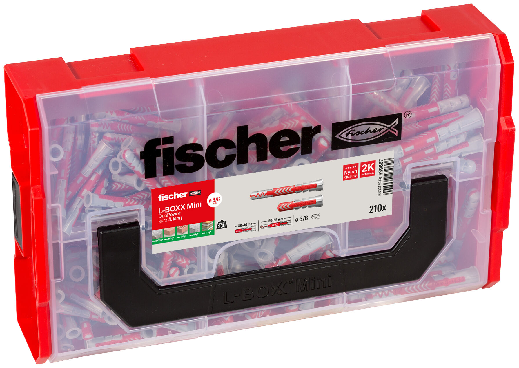 Produktbild: "fischer L-BOXX mini DuoPower kurz & lang (210 Teile)"