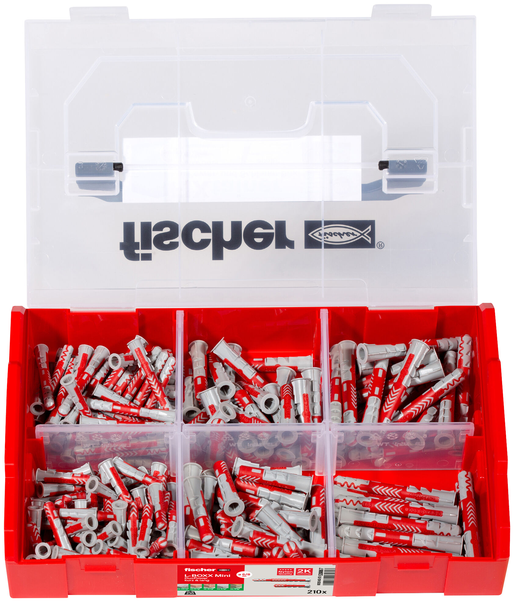 Produktbild: "fischer L-BOXX mini DuoPower kurz & lang (210 Teile)"